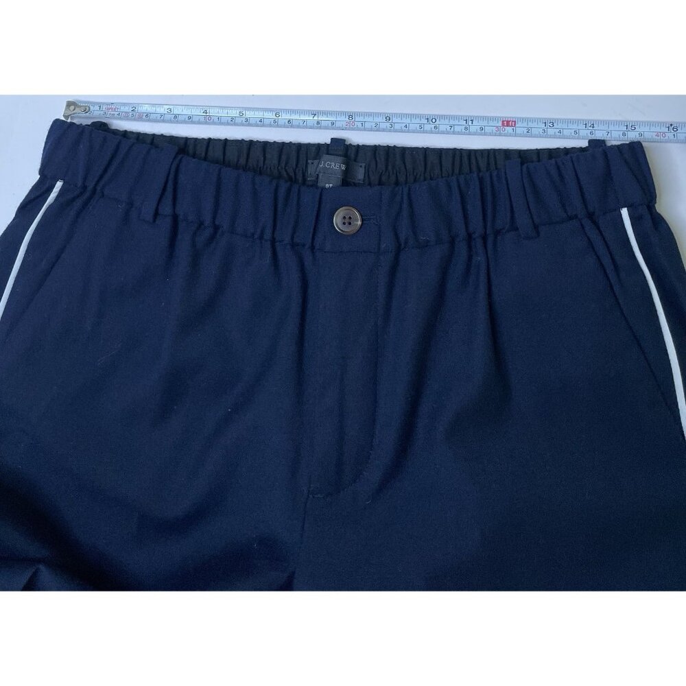 J.Crew Wool Blend Navy Pants 8 Tall Pajama Trousers Elastic Waist Trimmed - Picture 6 of 9